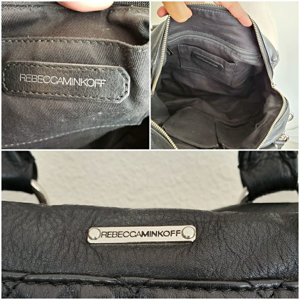 Rebecca minkoff quilted black leather satchel - Picture 7 of 8
